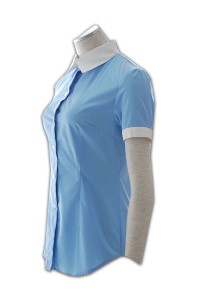 R104 量身訂造員工制服  訂購團體短袖恤衫  胸閘 選擇襯衫布料  恤衫供應商HK 